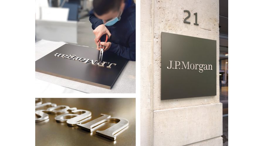 JP Morgan : une signalétique unique pour ses nouveaux bureaux à Paris