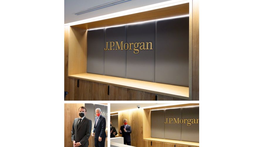 JP Morgan : une signalétique unique pour ses nouveaux bureaux à Paris