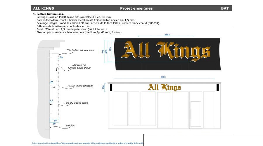 Enseignes lumineuses All Kings