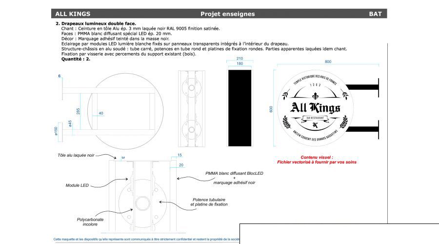 Enseignes lumineuses All Kings