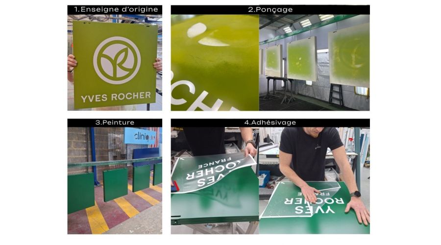 Rebranding d'Enseignes Drapeaux Yves Rocher