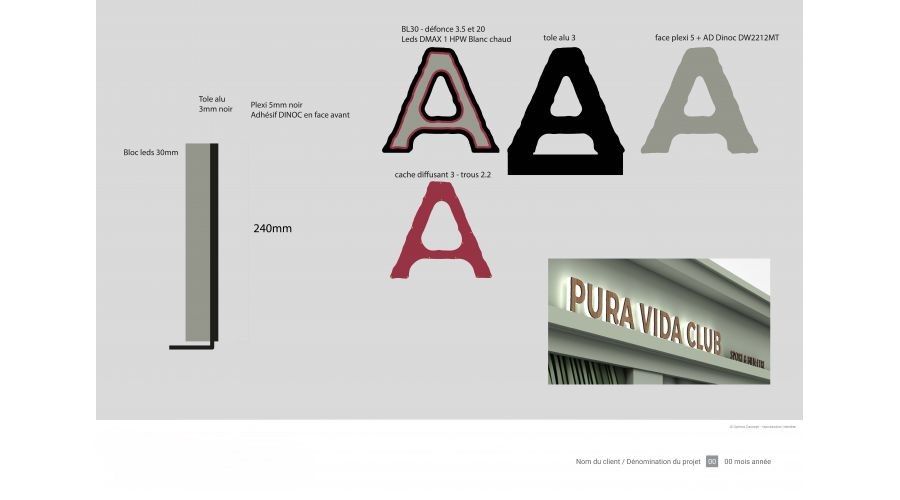 Pura Vida Club – Signature lumineuse bois