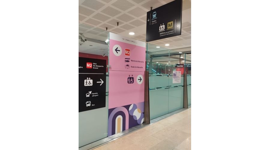 Signalétique des gares SNCF pour les JO 2024 