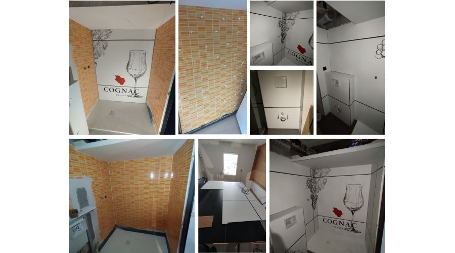 IBIS Styles Cognac – Rénovation intérieure - pose sur mesure habillages salle de bain et signalétiques