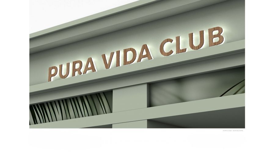 Pura Vida Club – Signature lumineuse bois