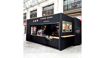 Création du kiosque PIERRE SANG  EXPRESSE - GARE DE LYON entièrement démontable et remontable