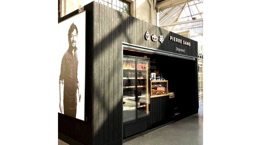 Création du kiosque PIERRE SANG  EXPRESSE - GARE DE LYON entièrement démontable et remontable