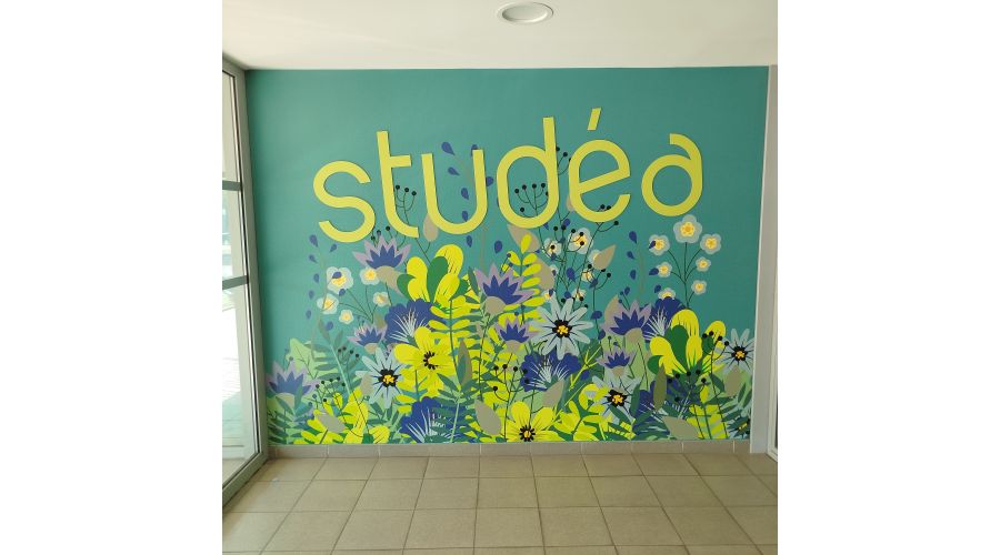 Création graphique & signalétique intérieure des résidences étudiantes Studéa Nexity 