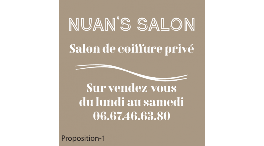 Développement d’une identité visuelle extérieure à travers un dispositif adhésif – Nuan’s Salon