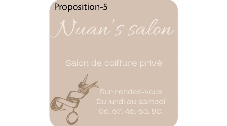 Développement d’une identité visuelle extérieure à travers un dispositif adhésif – Nuan’s Salon