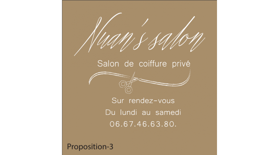 Développement d’une identité visuelle extérieure à travers un dispositif adhésif – Nuan’s Salon