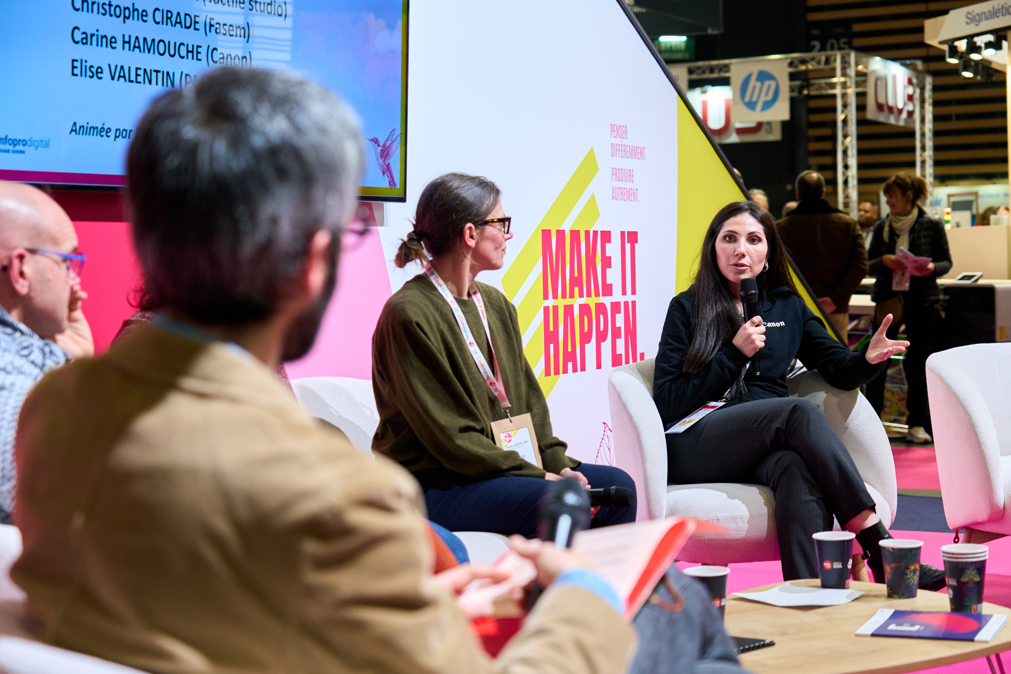 Prise de vue d'une conférence sur le salon C!Print