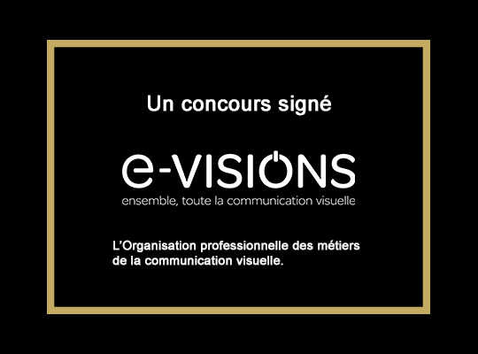Visuel présentant le logo de e-VISIONS, organisateur et créateur du concours ICONA D'OR