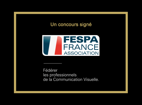 Visuel présentant le logo de FESPA France, organisateur et créateur du concours ICONA D'OR