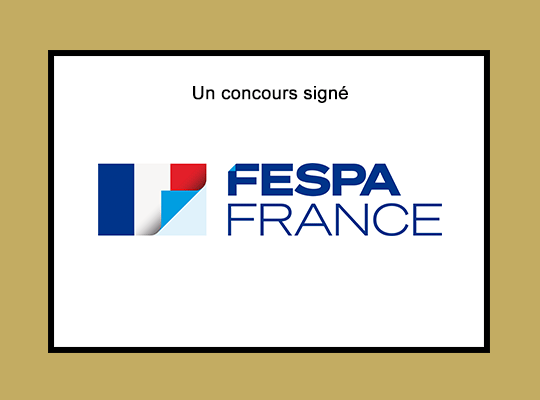 Visuel présentant le logo de FESPA France, organisateur et créateur du concours ICONA D'OR